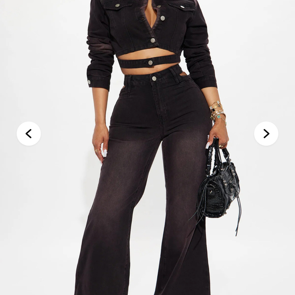 Fashion Nova Womens Crossing Your Mind Denim Jacket - Black/Red Size Small - Picture 10 of 11